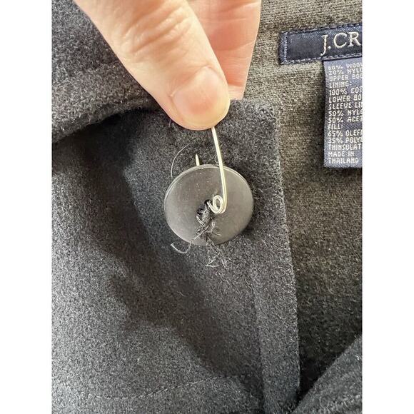 J Crew Men’s Wool Blend Coat Size S Black Lined Warm Heavy Timeless Minimalist - Picture 9 of 9